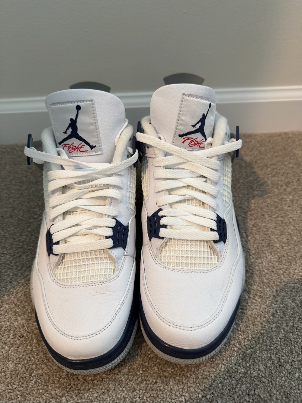 Jordan Men's Athletic Shoes in White and Navy